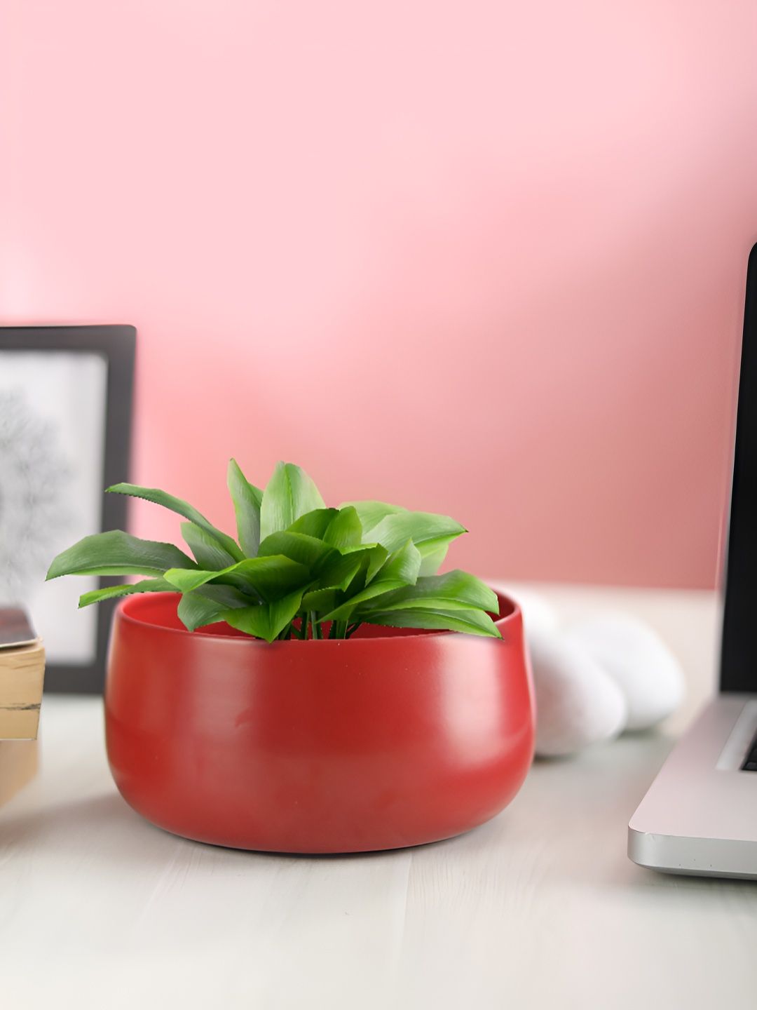 Homspurts Dish Red Metal Planter-picture-37