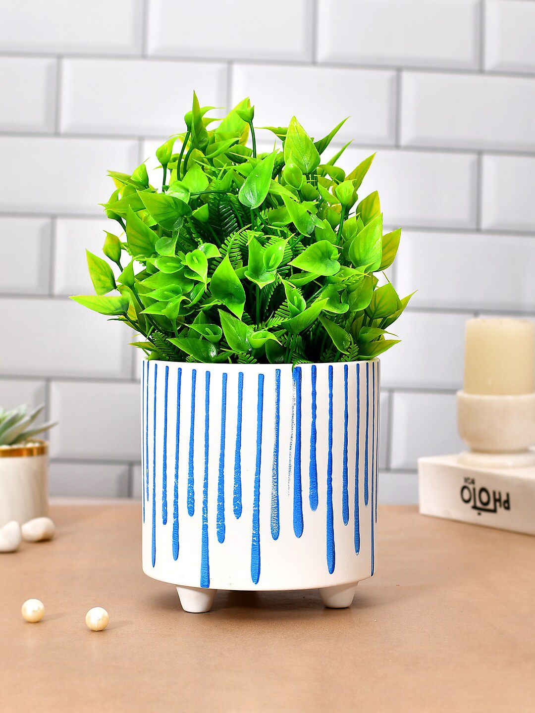 TAYHAA Blue & White Handcrafted Ceramic Planter-picture-19