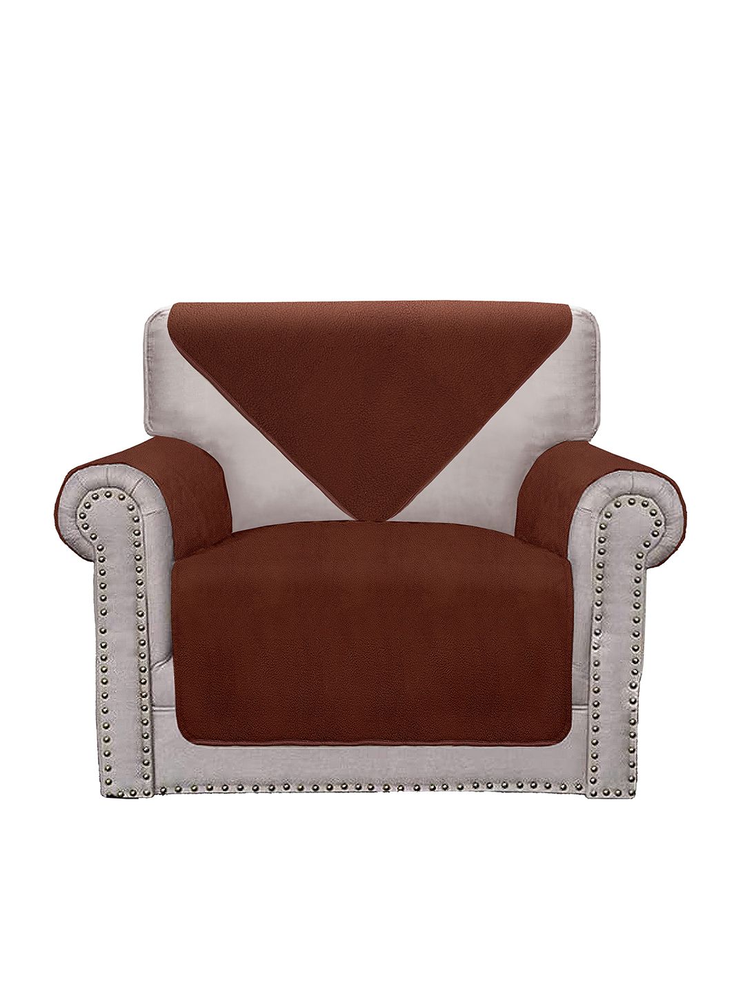 Cortina Brown Non Slip 1 Seater Sofa Covers-image-8