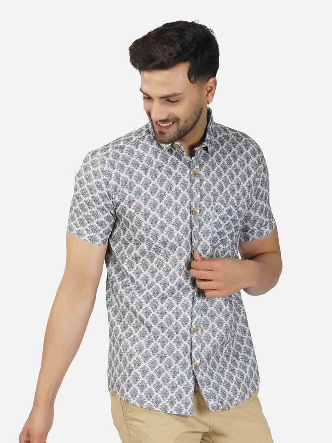 BASE 41 Ethnic Motifs Printed Slim Fit Casual Shirt-picture-39