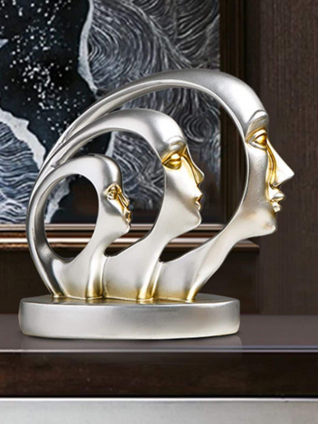Mariner's Creation Silver-Toned Human Face Showpiece-picture-11