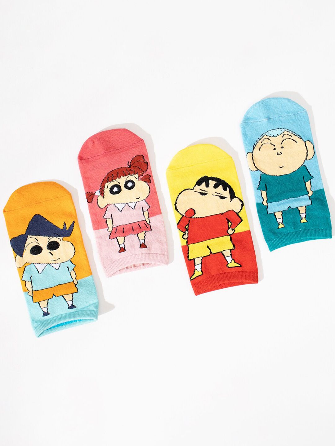 Thela Gaadi Pack Of 4 Shinchan Print Low-cut Ankle Length Socks-picture-12