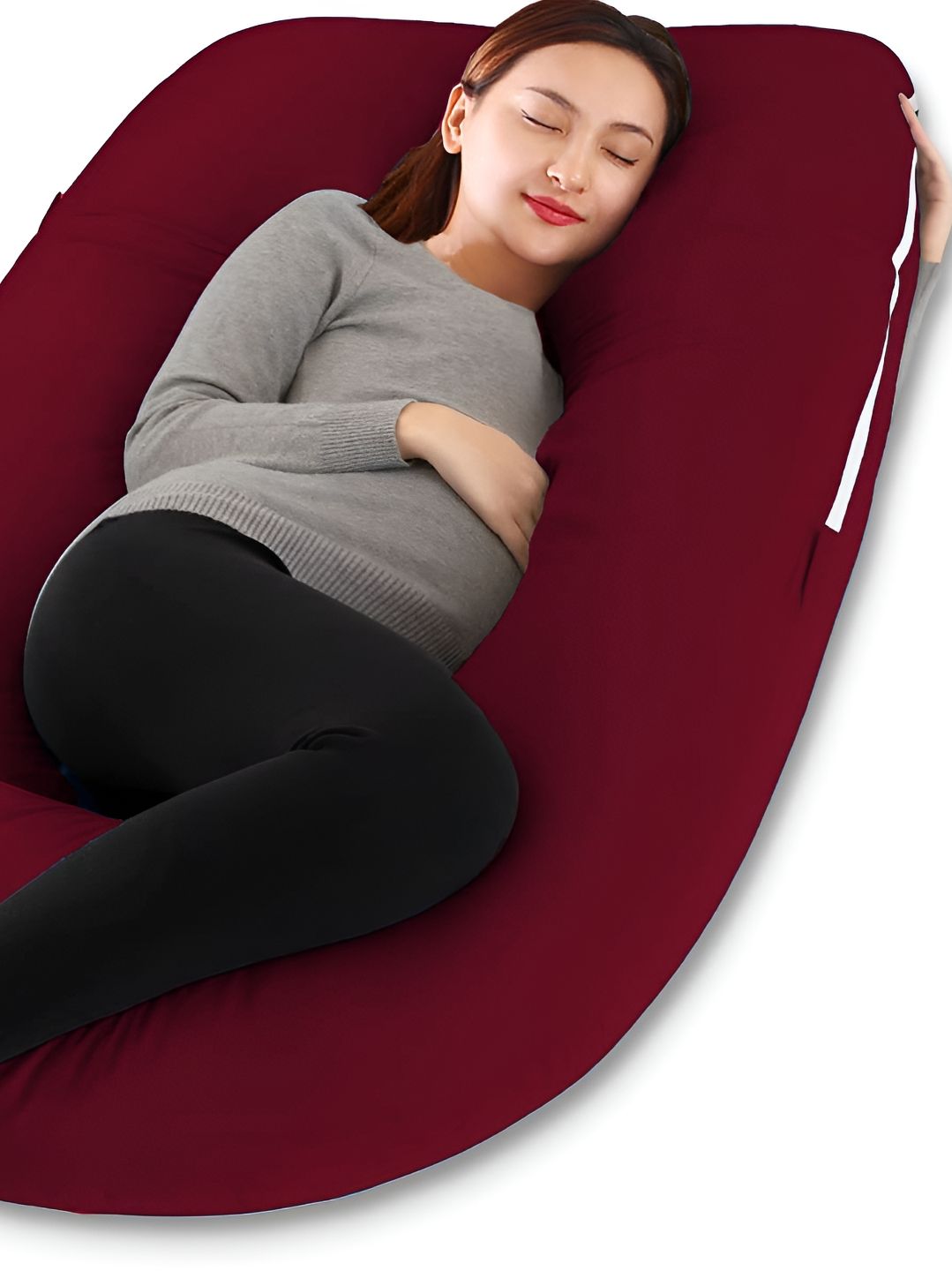 DADDY COOL Maroon & White Cotton Fibre Filled Ultra Soft Maternity Pillow-picture-17