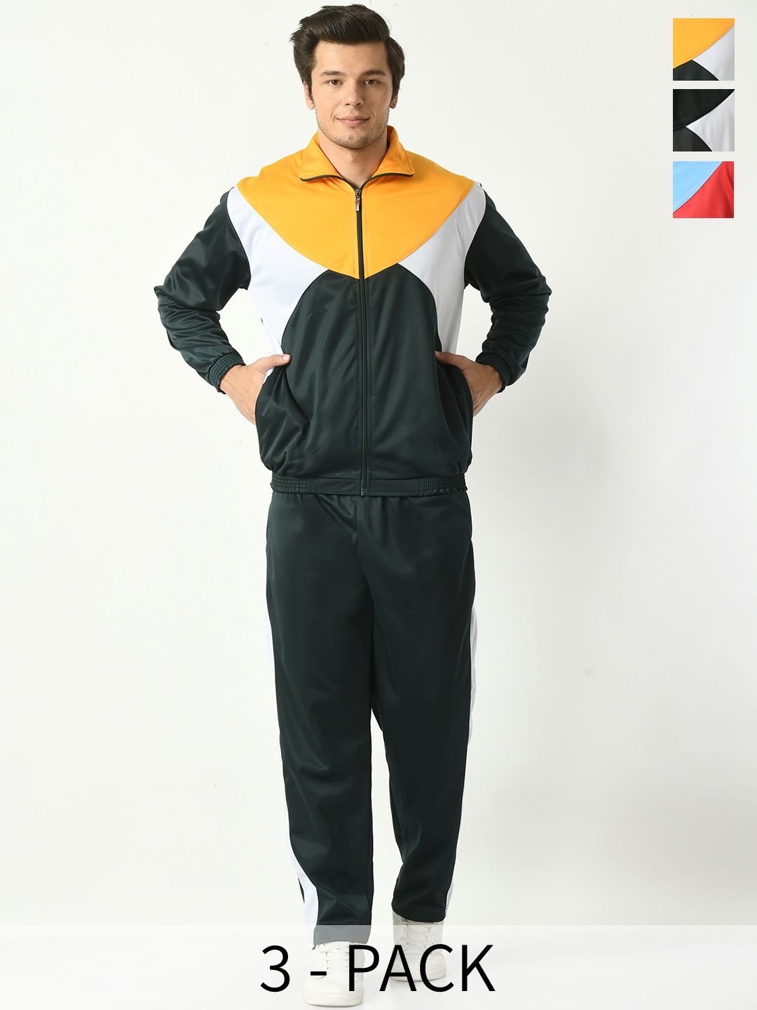 BAESD Men Pack of 3 Colorblocked Zip-Up Tracksuits-picture-11