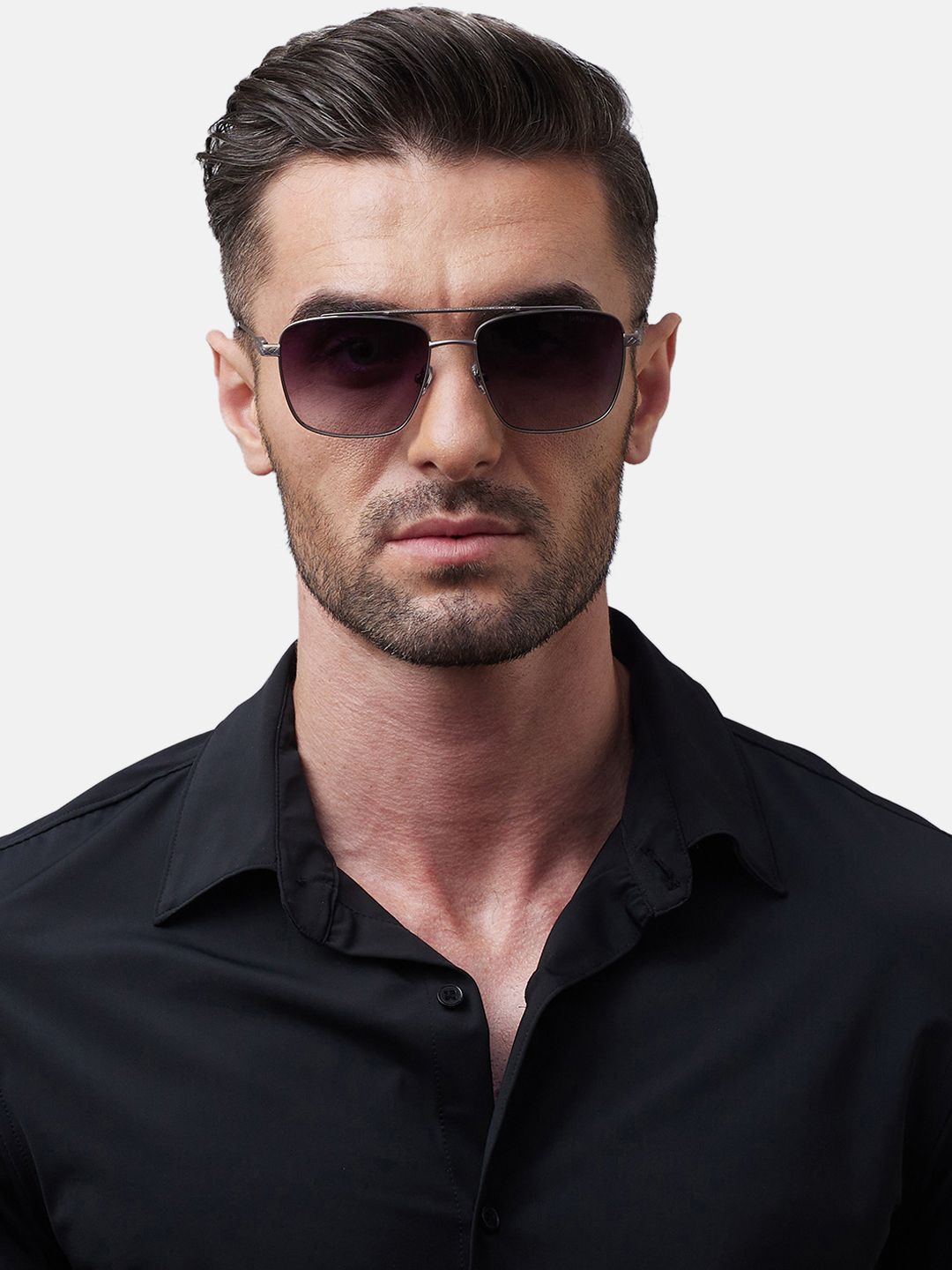 Shisen Fox KAEN MATTE SILVER Unisex Sunglass 57-image-38