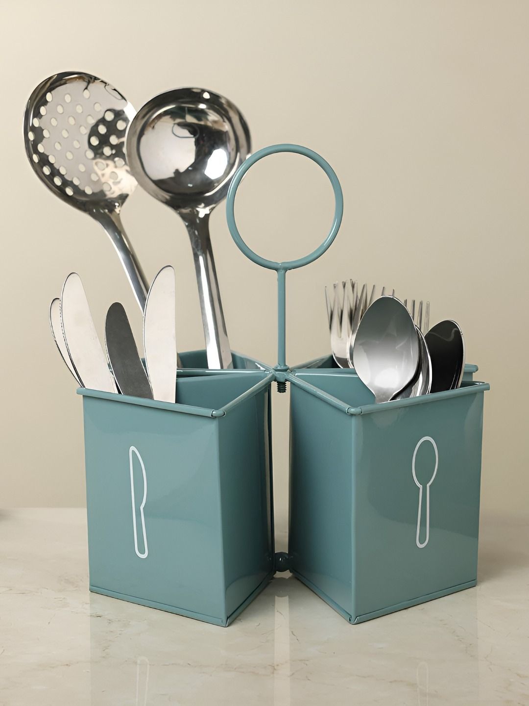 dudki Green 4 In 1 Cutlery Holder Organizer-picture-16