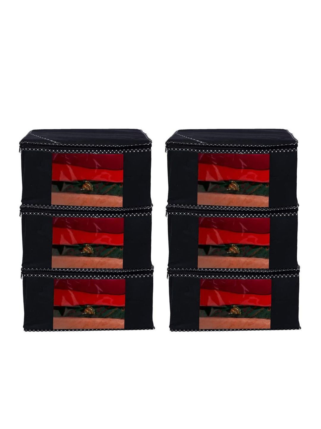 Home Decor Expert Black 6 Pieces Printed Saree Organisers-picture-28