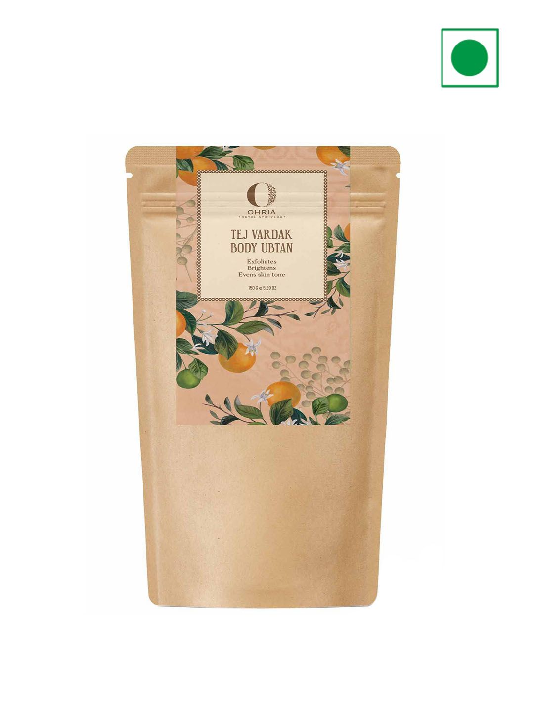 OHRIA AYURVEDA Tej Vardak Body Ubtan For Exfoliates - Brightens & Even Skin Tone - 150g-image-32