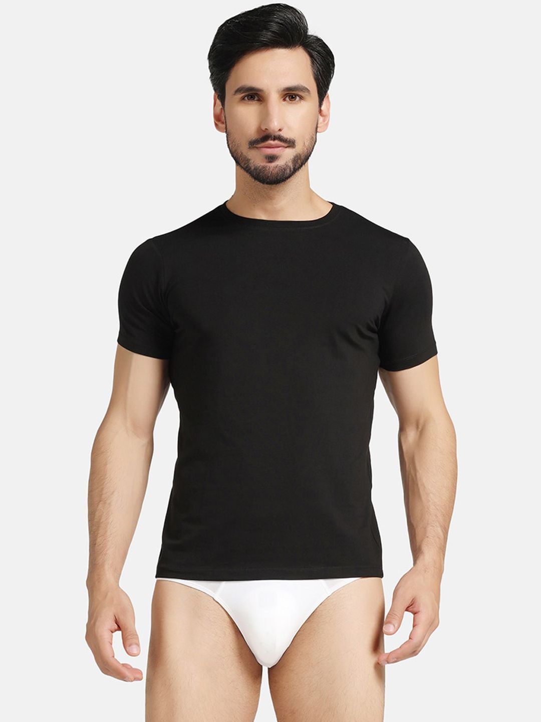 Blackberrys Black Round Neck Short Sleeves Innerwear Vests IVPM0004Z1SS19FX-picture-58