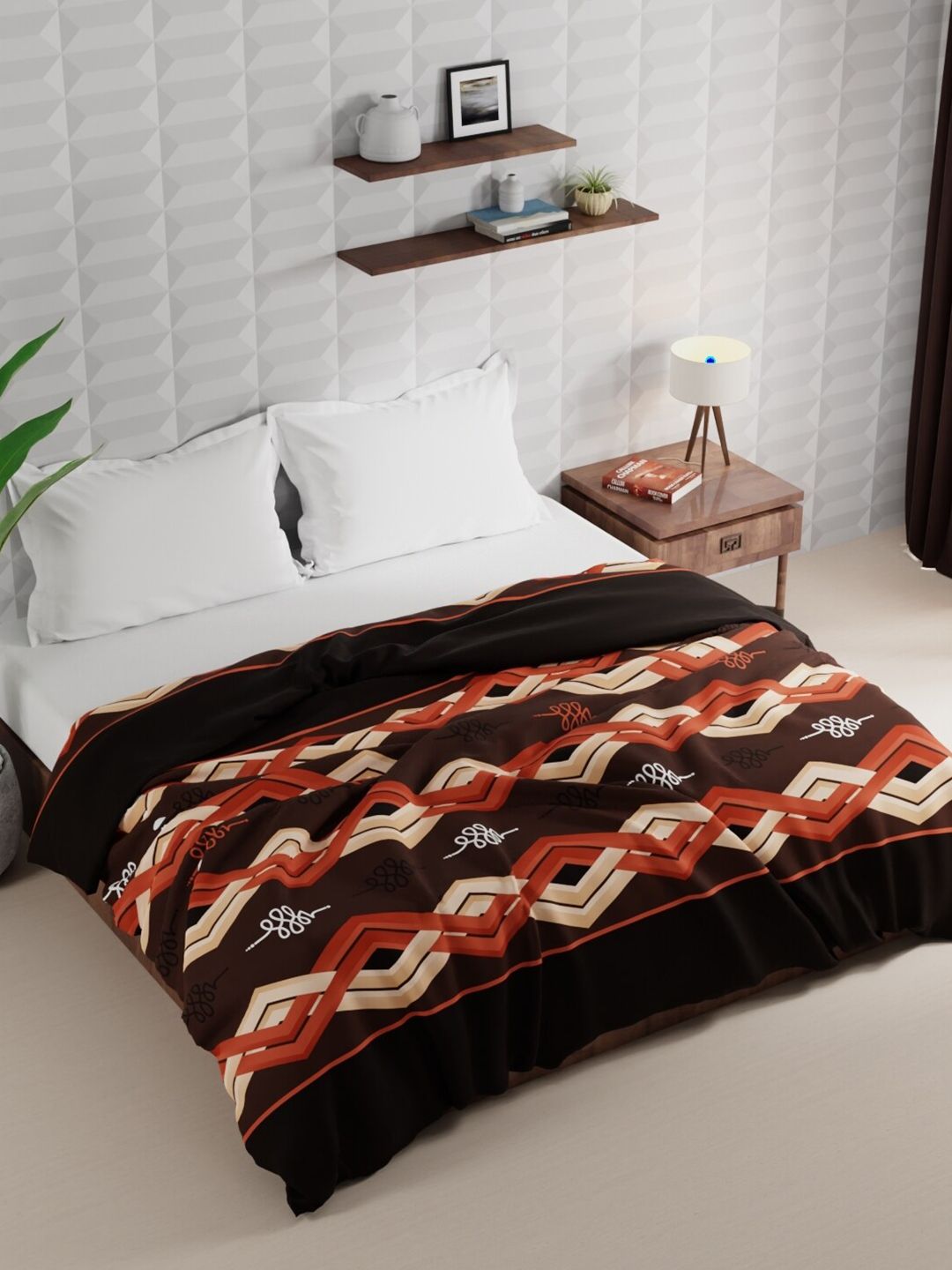 BIANCA Brown Microfiber AC Room 120 GSM Double Bed Comforter-image-35