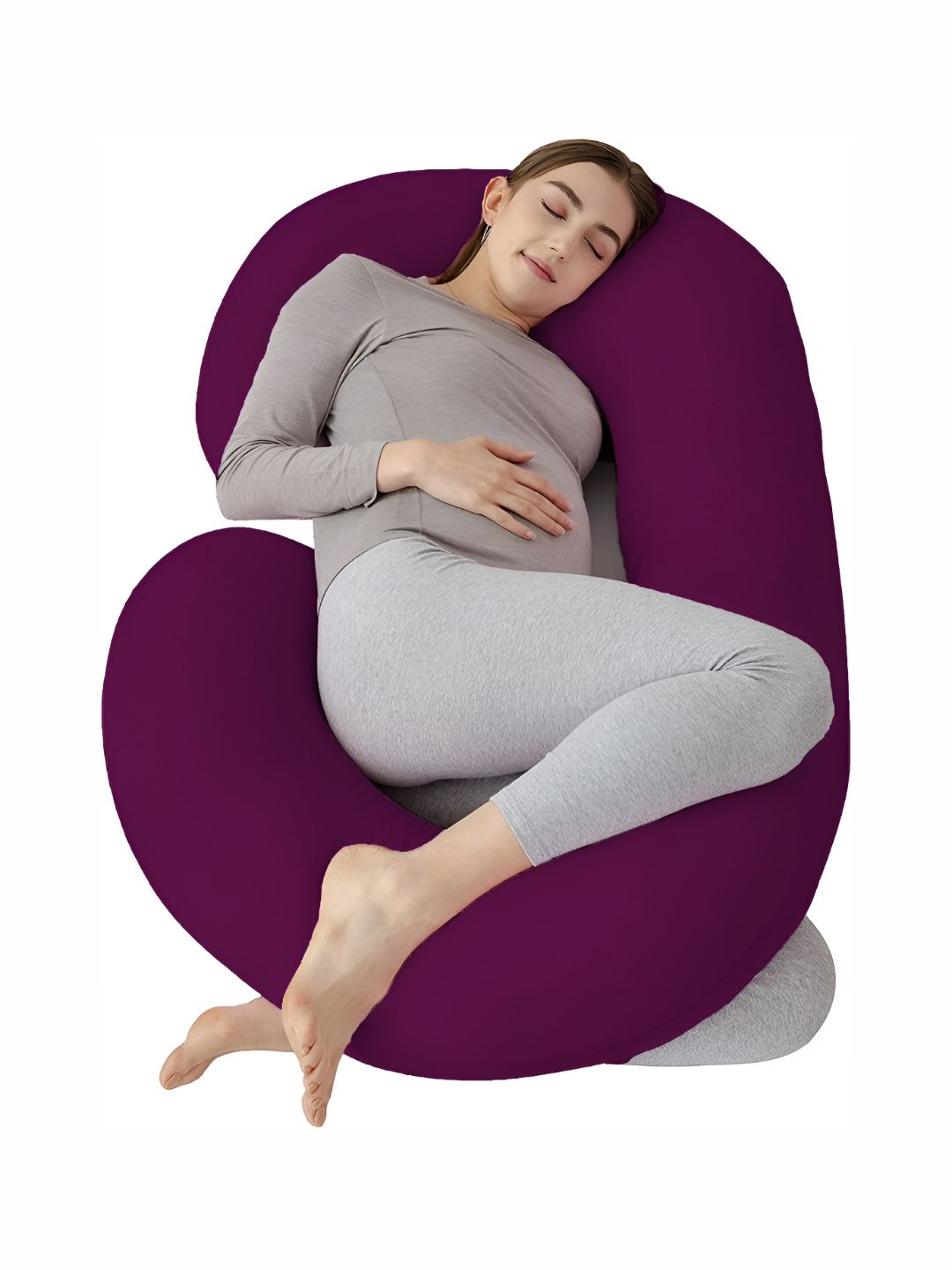 DADDY COOL Purple Cotton Breathable C Shaped Maternity Pillow-picture-10