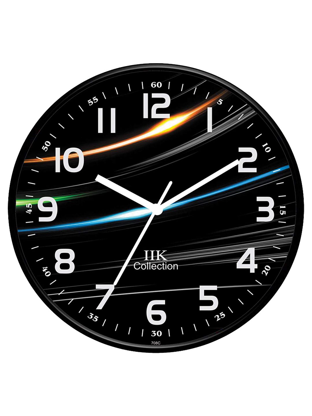 IIK COLLECTION 708c Black & White Printed Round Contemporary Wall Clock