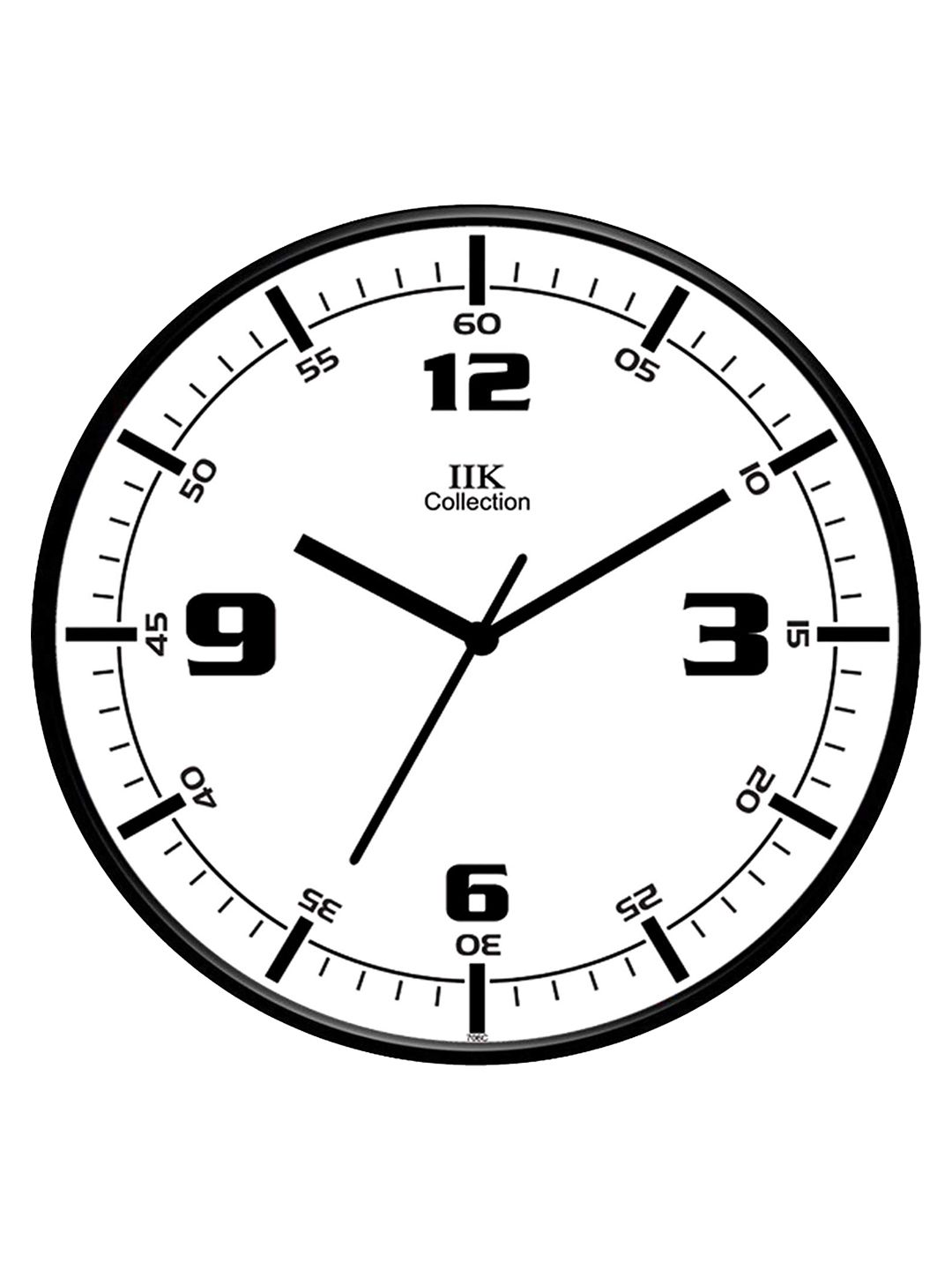 IIK COLLECTION 706c Black & White Printed Round Contemporary Wall Clock-picture-37
