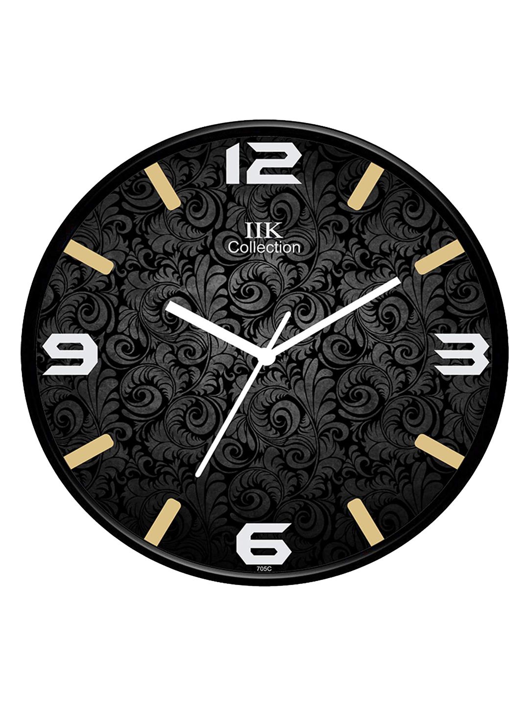 IIK COLLECTION 705c Black & White Printed Round Contemporary Wall Clock-picture-39