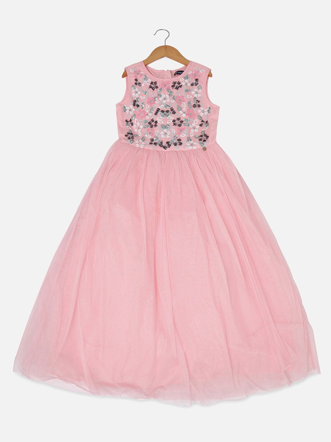 Allen Solly Junior Girls Embellished Sequined Fit & Flare Dress-picture-36