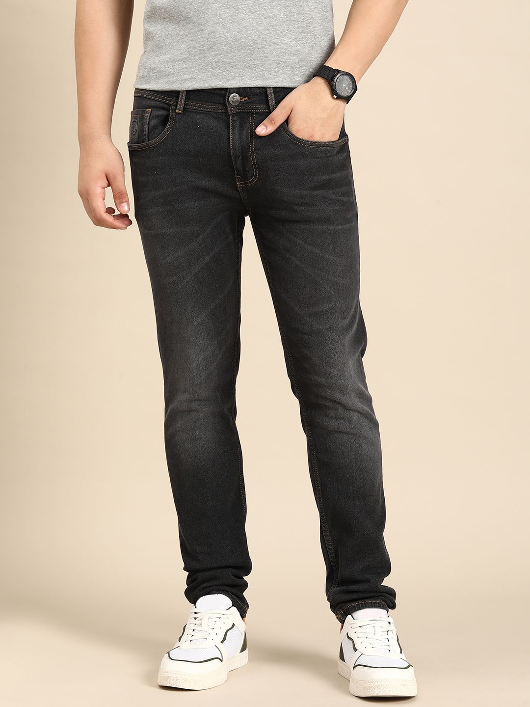 Being Human Men Mid Rise Slim Fit Light Fade Stretchable Jeans