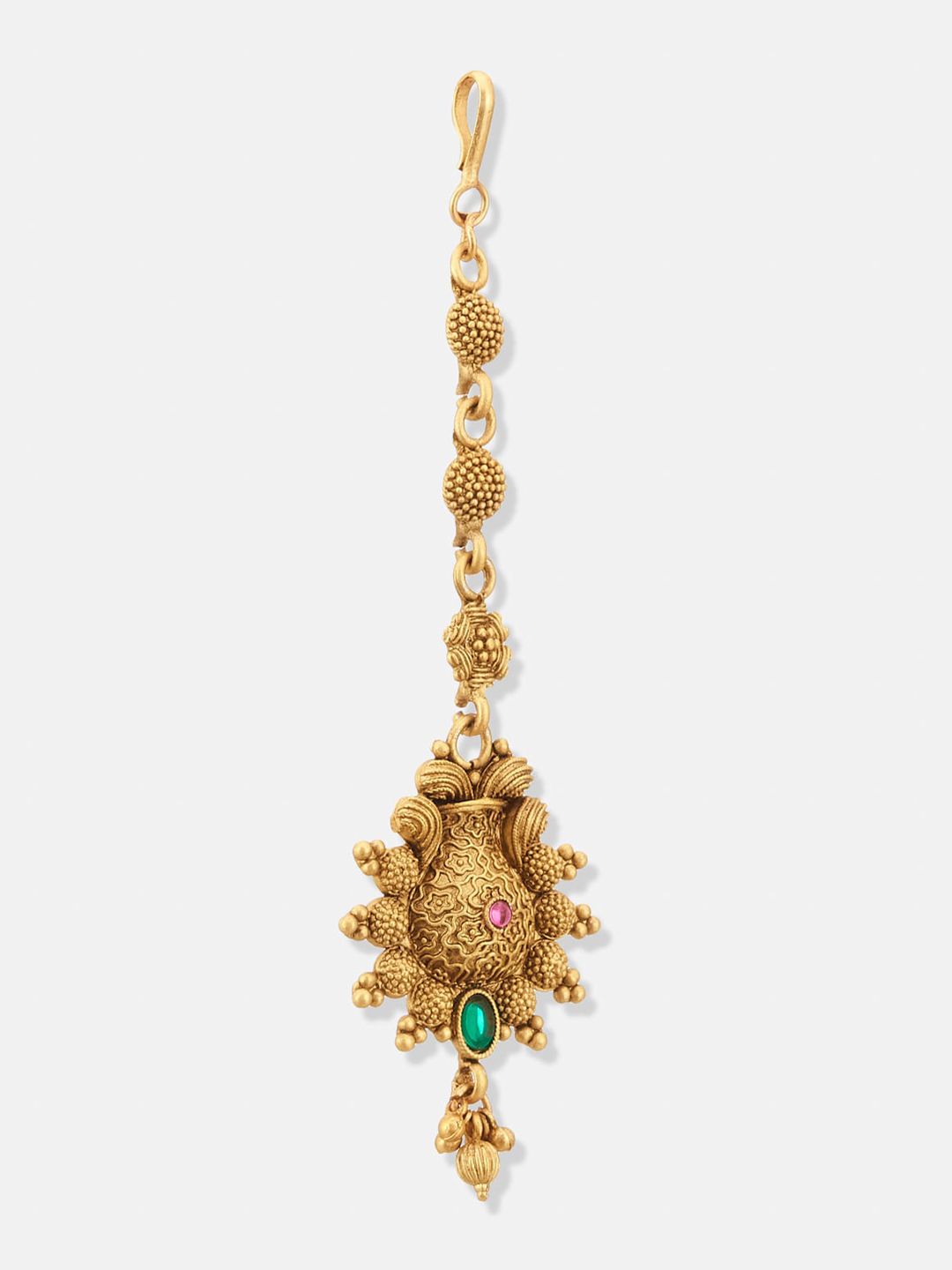 ATIBELLE Set of 2 Gold-Plated Stone-Studded Maang Tikkas
