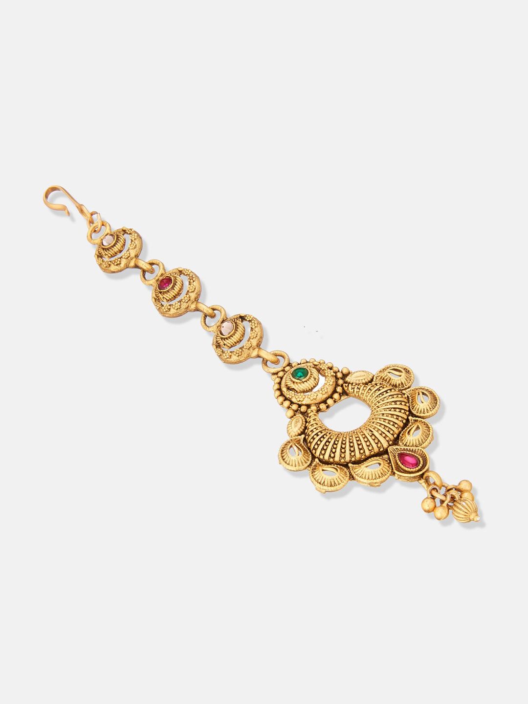 ATIBELLE Set of 2 Gold Plated Stone-Studded Maang Tikka