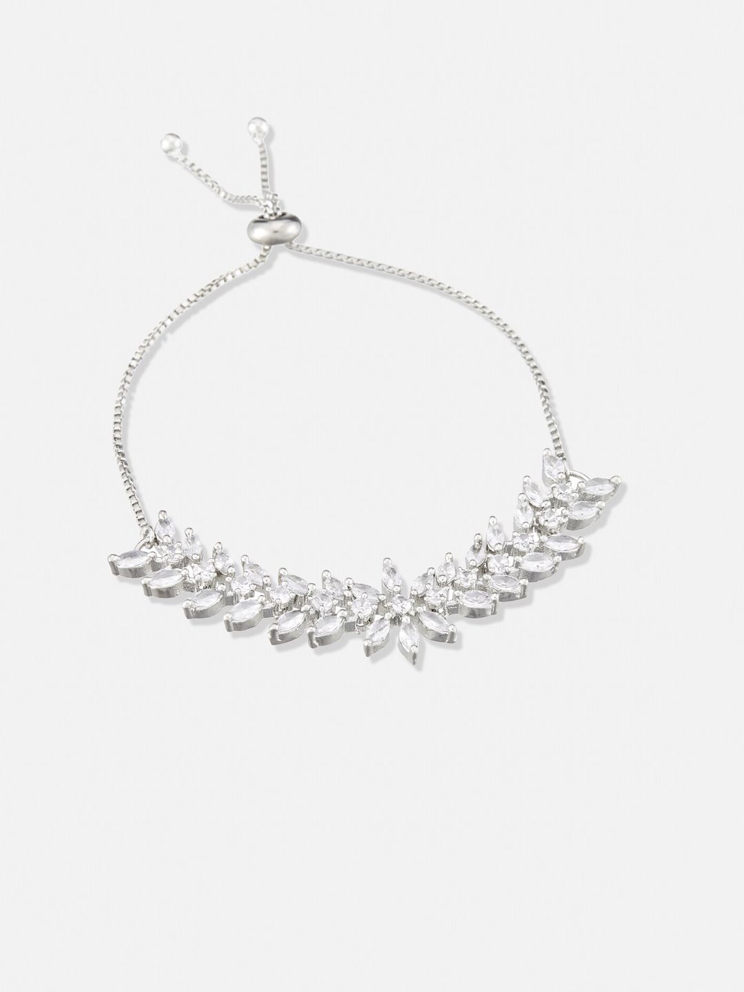 ATIBELLE Silver-Plated Cubic Zirconia Stone-Studded Jewellery Set