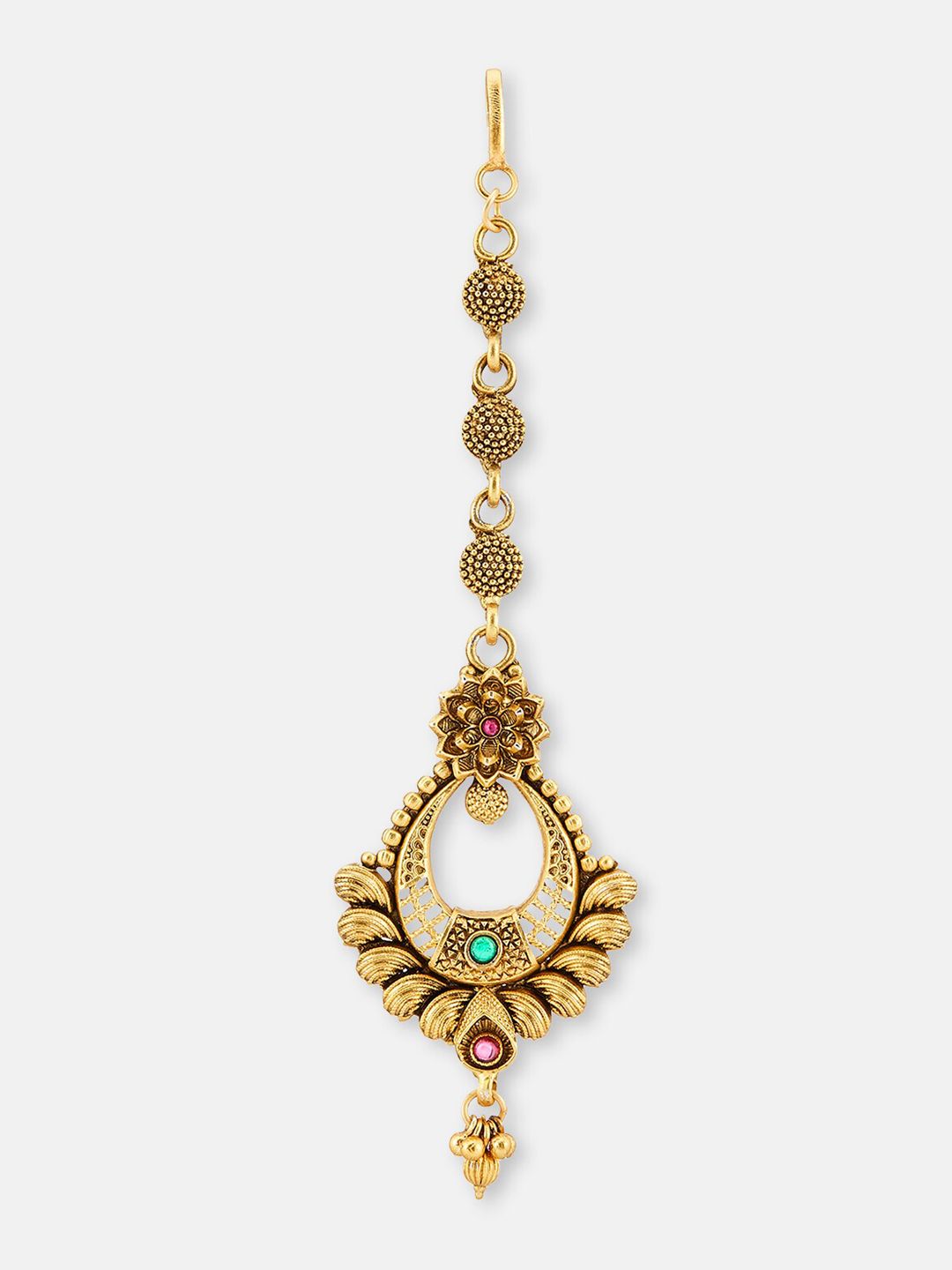 ATIBELLE Set of 3 Gold-Plated Stone-studded Maangtikka