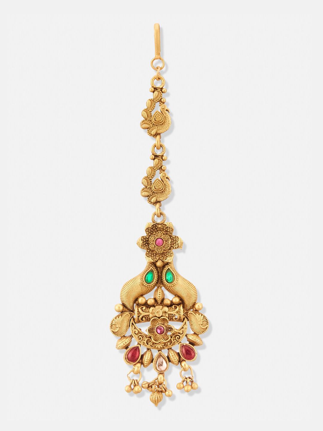 ATIBELLE Set of 3 Gold-Plated Stone-studded Maangtikka