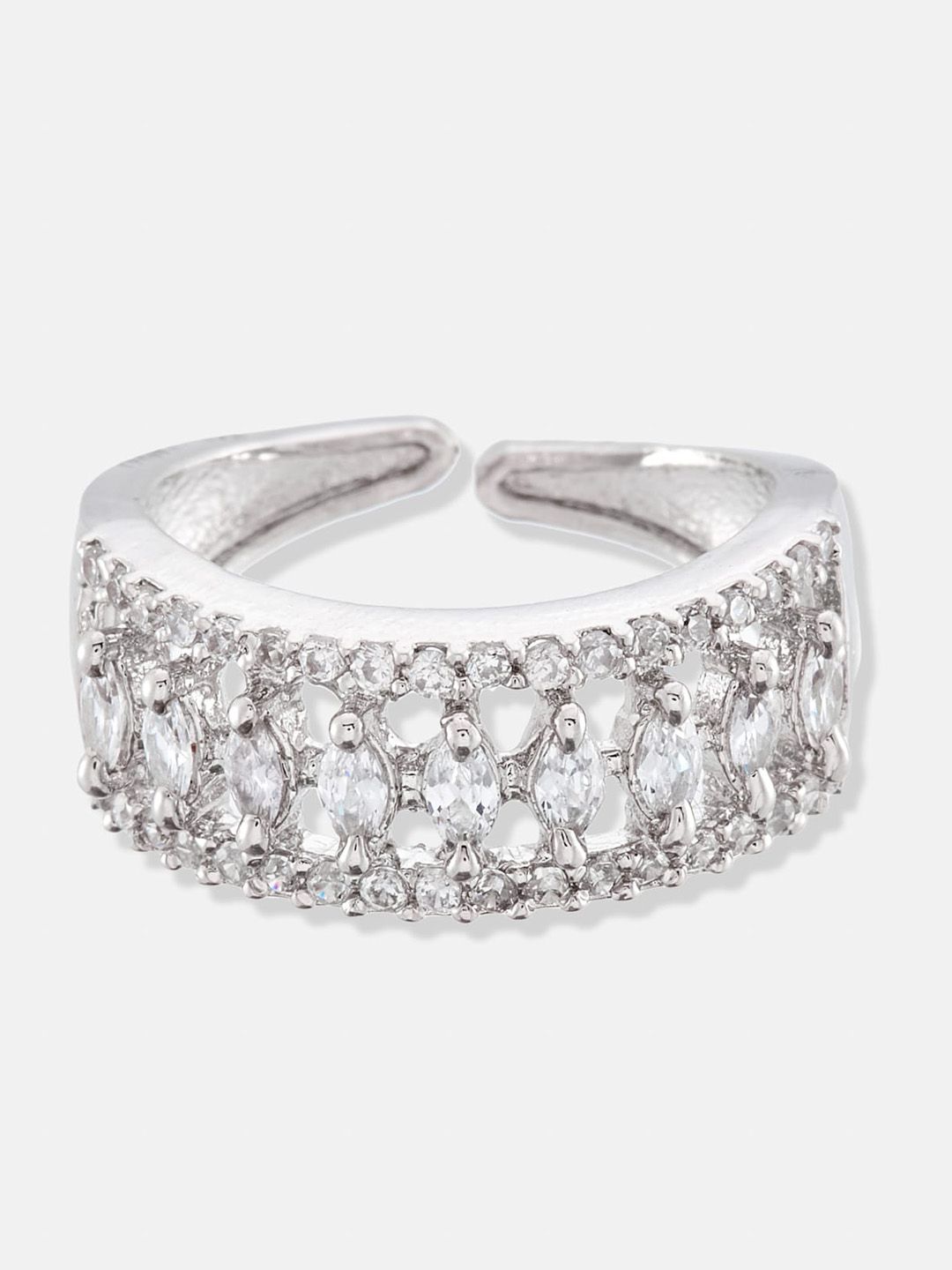ATIBELLE Silver-Plated Cubic Zirconia Jewellery Set
