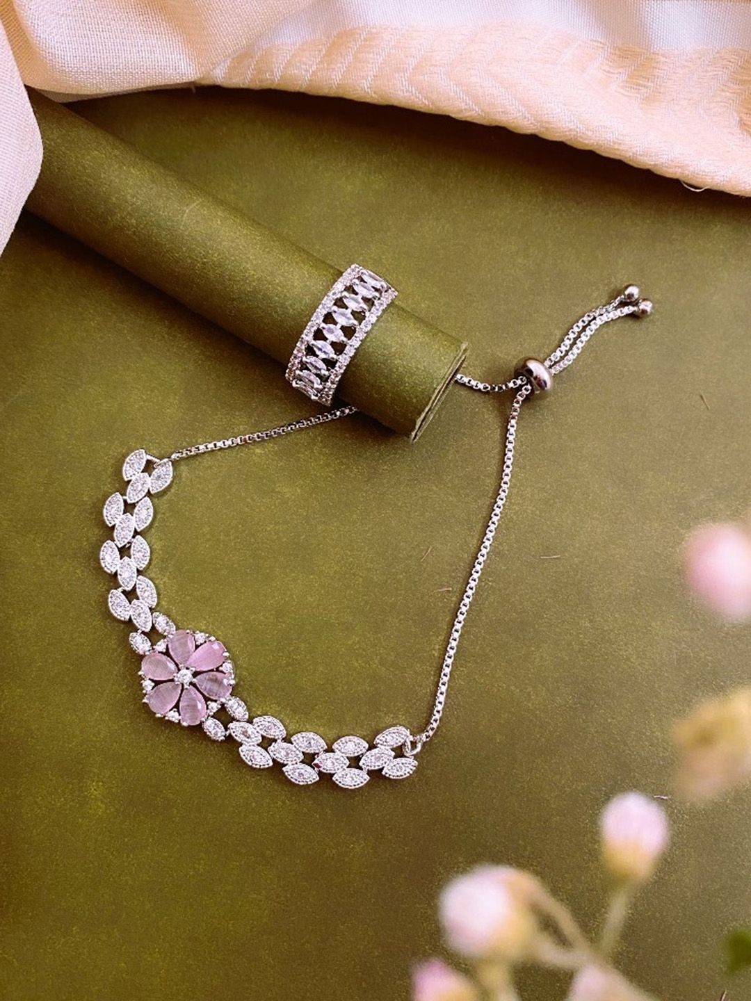 ATIBELLE Silver-Plated Cubic Zirconia Jewellery Set
