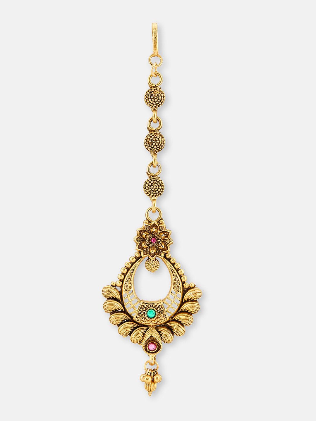 ATIBELLE Set of 3 Gold-Plated Artificial Stone Studded Head Jewellery