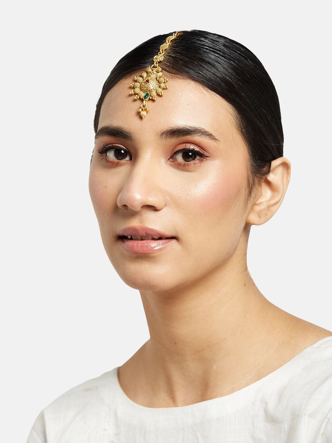 ATIBELLE Set Of 3 Gold-Plated Stone-Studded Maang Tikka