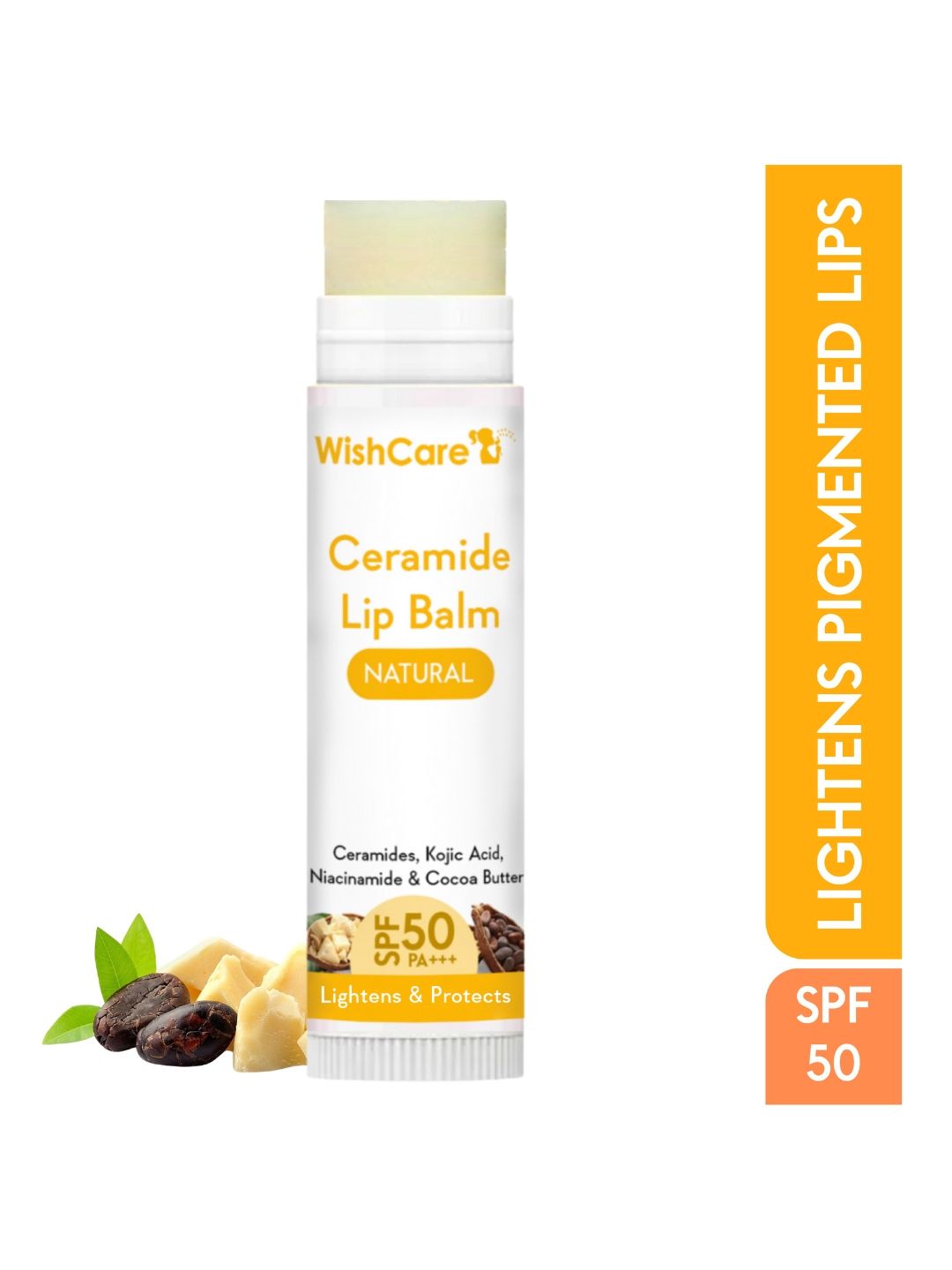 WishCare Ceramide Lip Balm with SPF50 PA+++ For Lip Lightening - 5g - Natural 2
