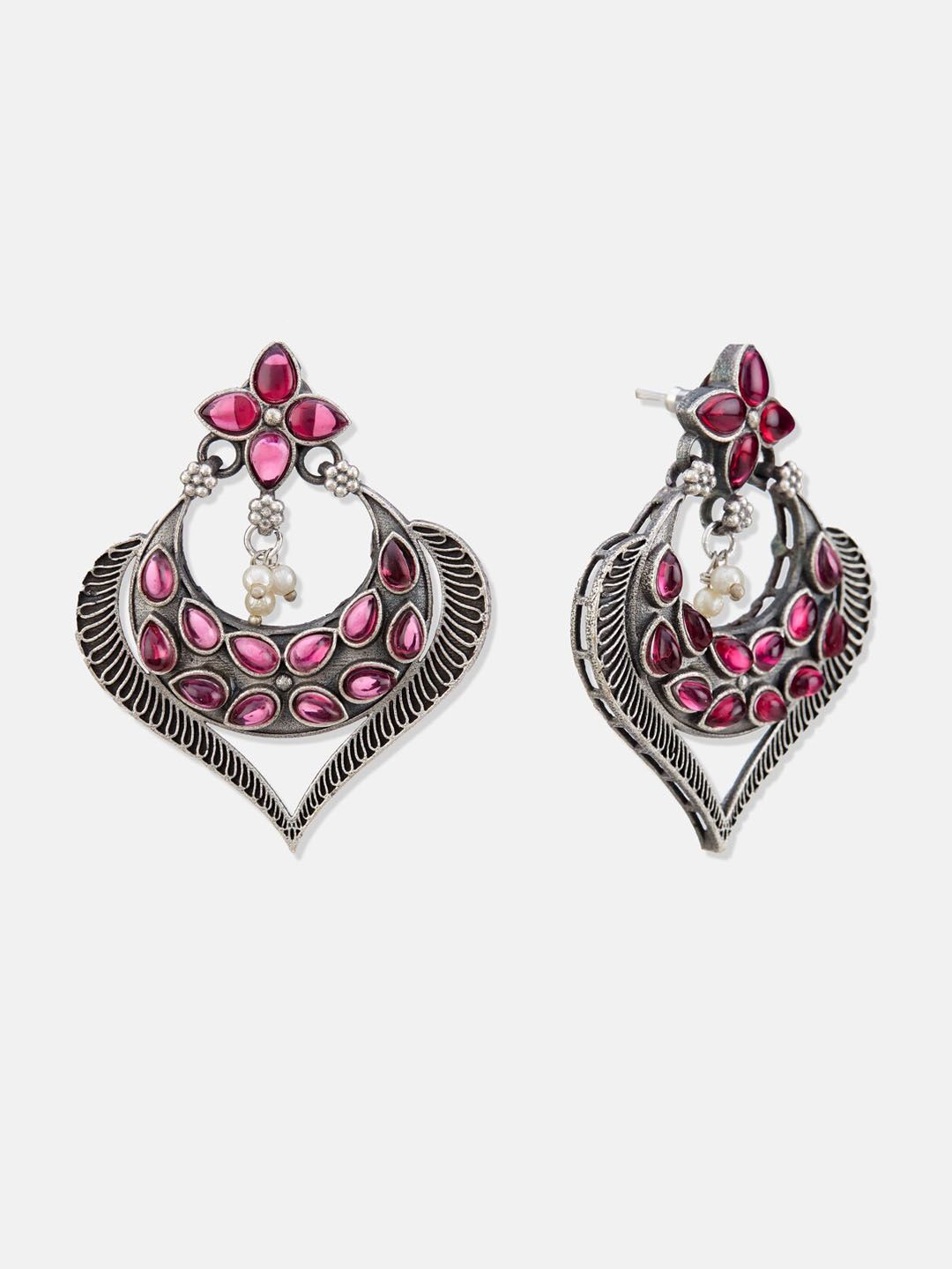 ATIBELLE Silver-Plated Contemporary Chandbalis