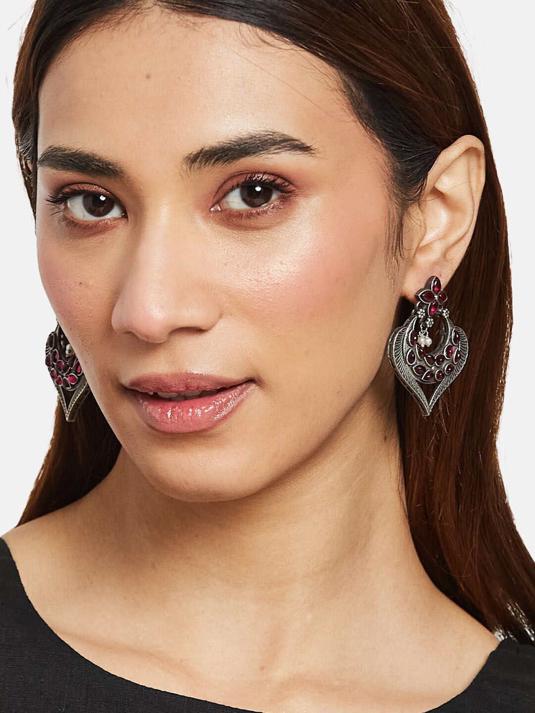 ATIBELLE Silver-Plated Contemporary Chandbalis