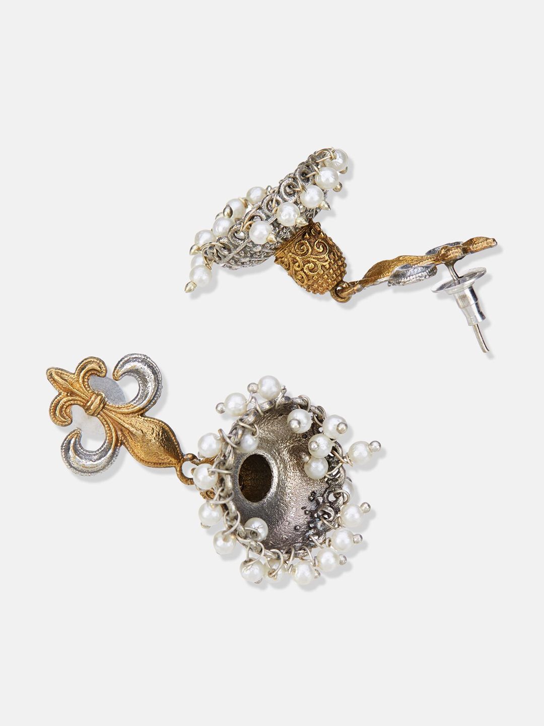 ATIBELLE Silver-Plated Contemporary Jhumkas
