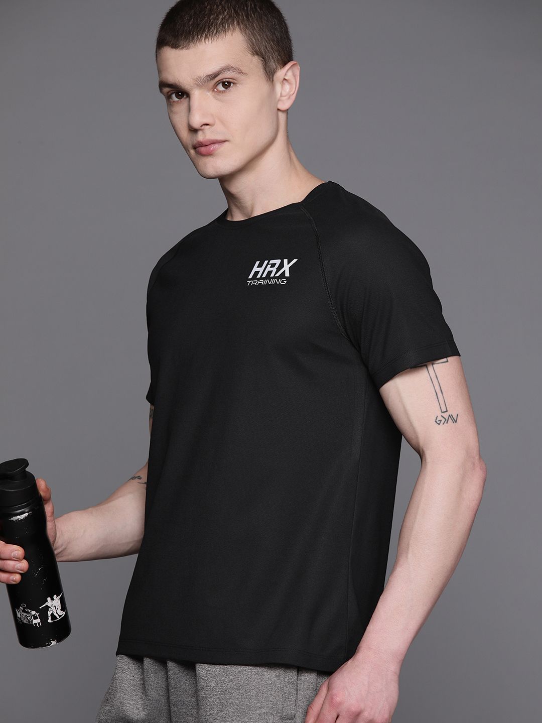 HRX by Hrithik Roshan Men Brand Logo Printed Raglan Sleeves Rapid-Dry Sports T-shirt-picture-11