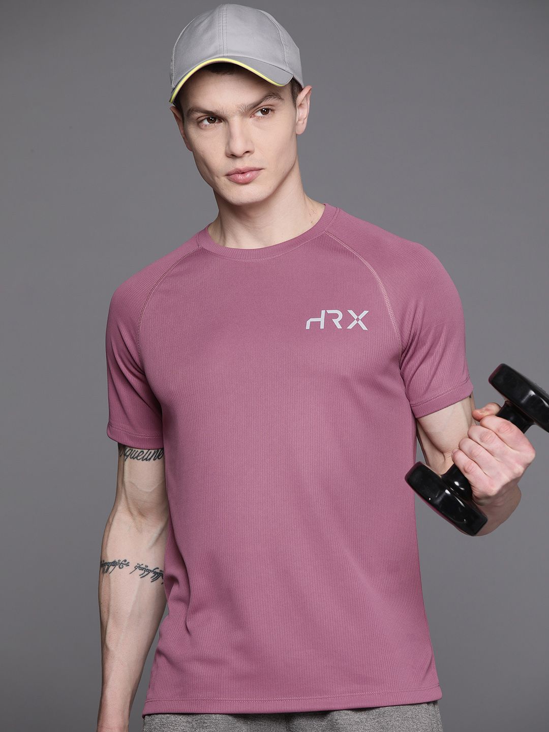 HRX by Hrithik Roshan Men Brand Logo Printed Raglan Sleeves Rapid-Dry Sports T-shirt-picture-29