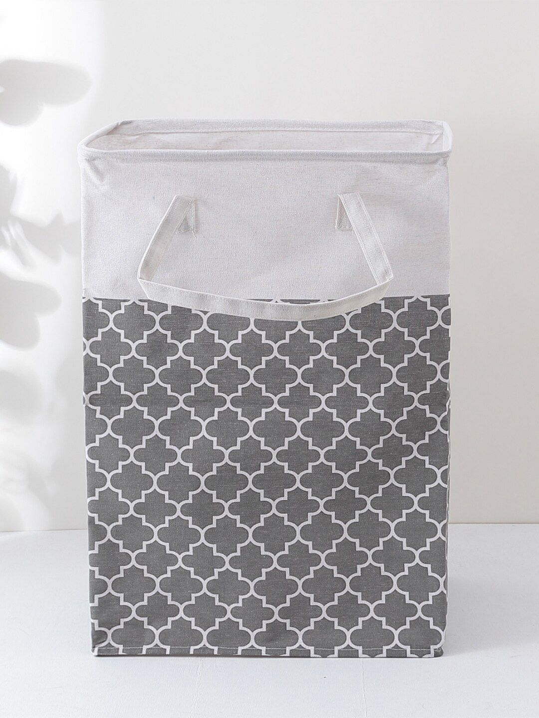 Kuber Industries Grey & White Printed Foldable Laundry Bag-picture-15