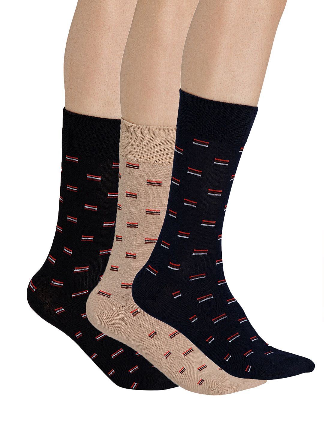 Bodycare Men Pack Of 3 Striped Cotton Calf-Length Socks-picture-21