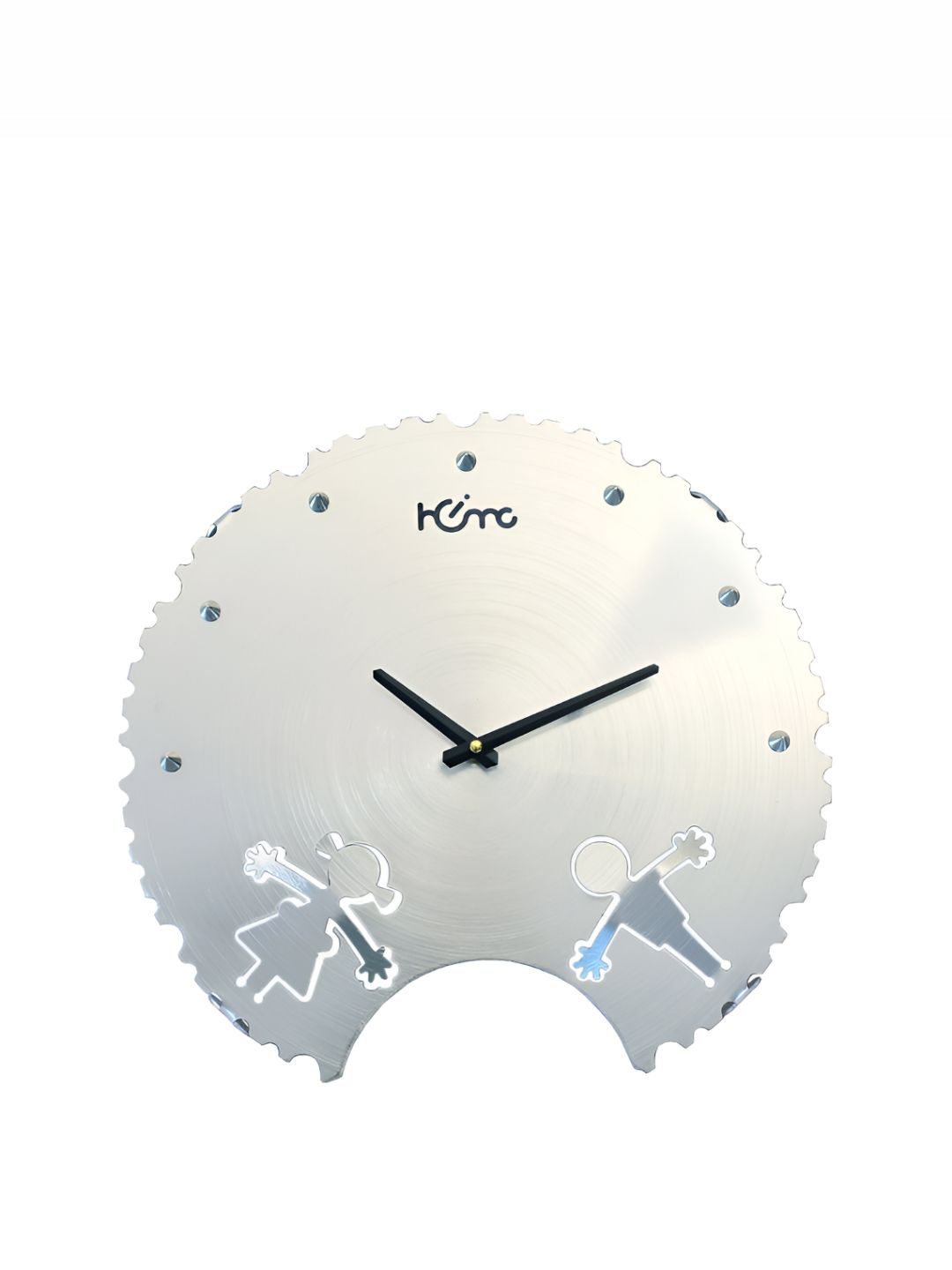 DIAMANTE A LA MODE Silver-Toned Contemporary Round Wall Clock-image-6