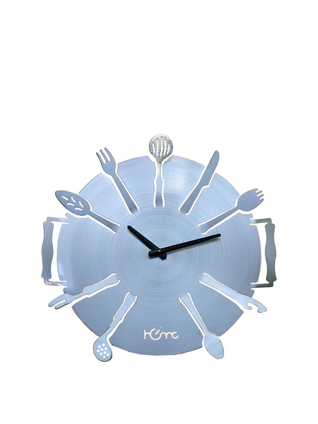 DIAMANTE A LA MODE Silver-Toned Contemporary Round Wall Clock-image-49