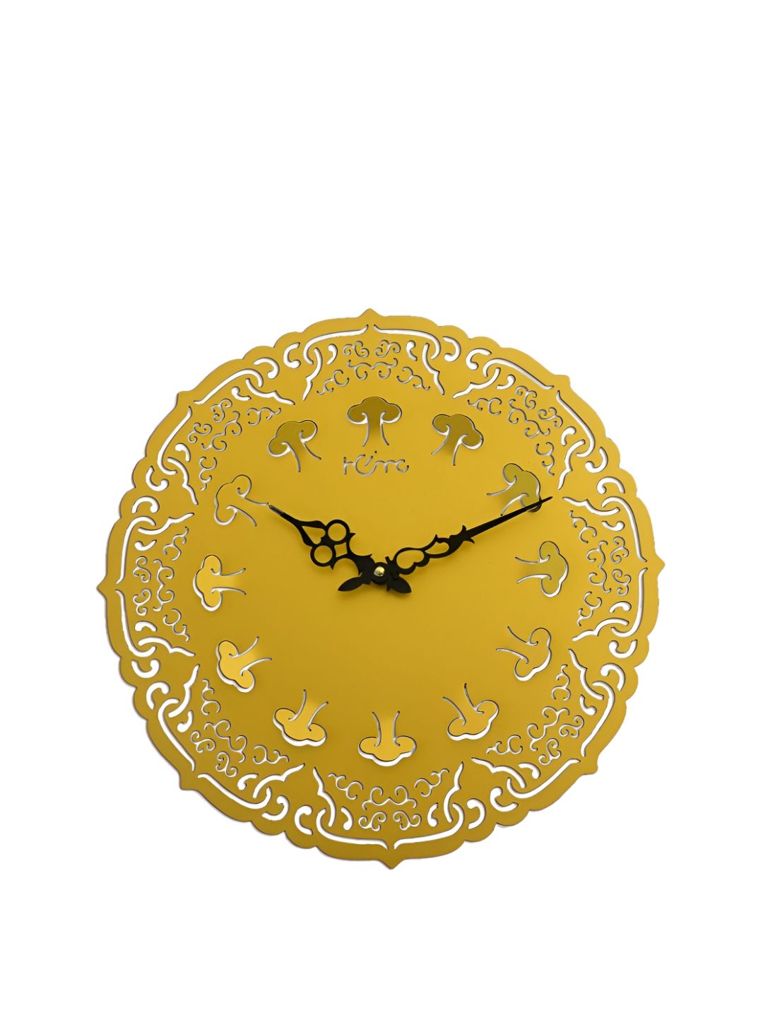 DIAMANTE A LA MODE Gold-Toned Traditional Round Wall Clock-image-4
