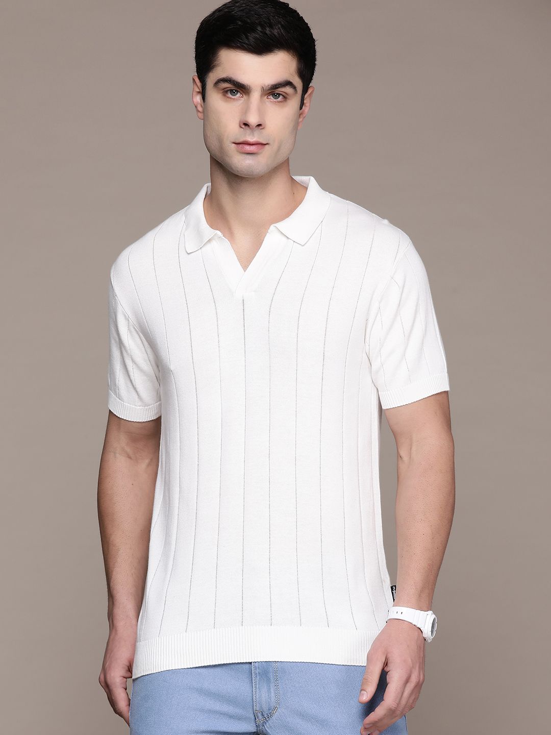 The Roadster Lifestyle Co. Ribbed Pure Cotton T-shirt-picture-36