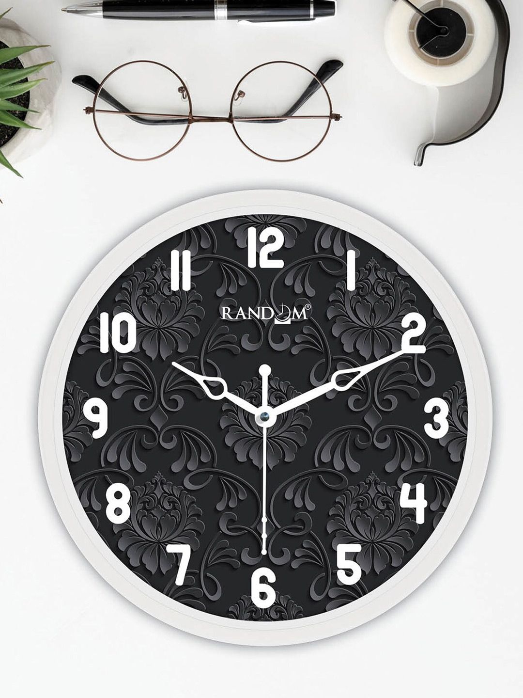 RANDOM White & Black Solid Round Contemporary Wall Clock-picture-14