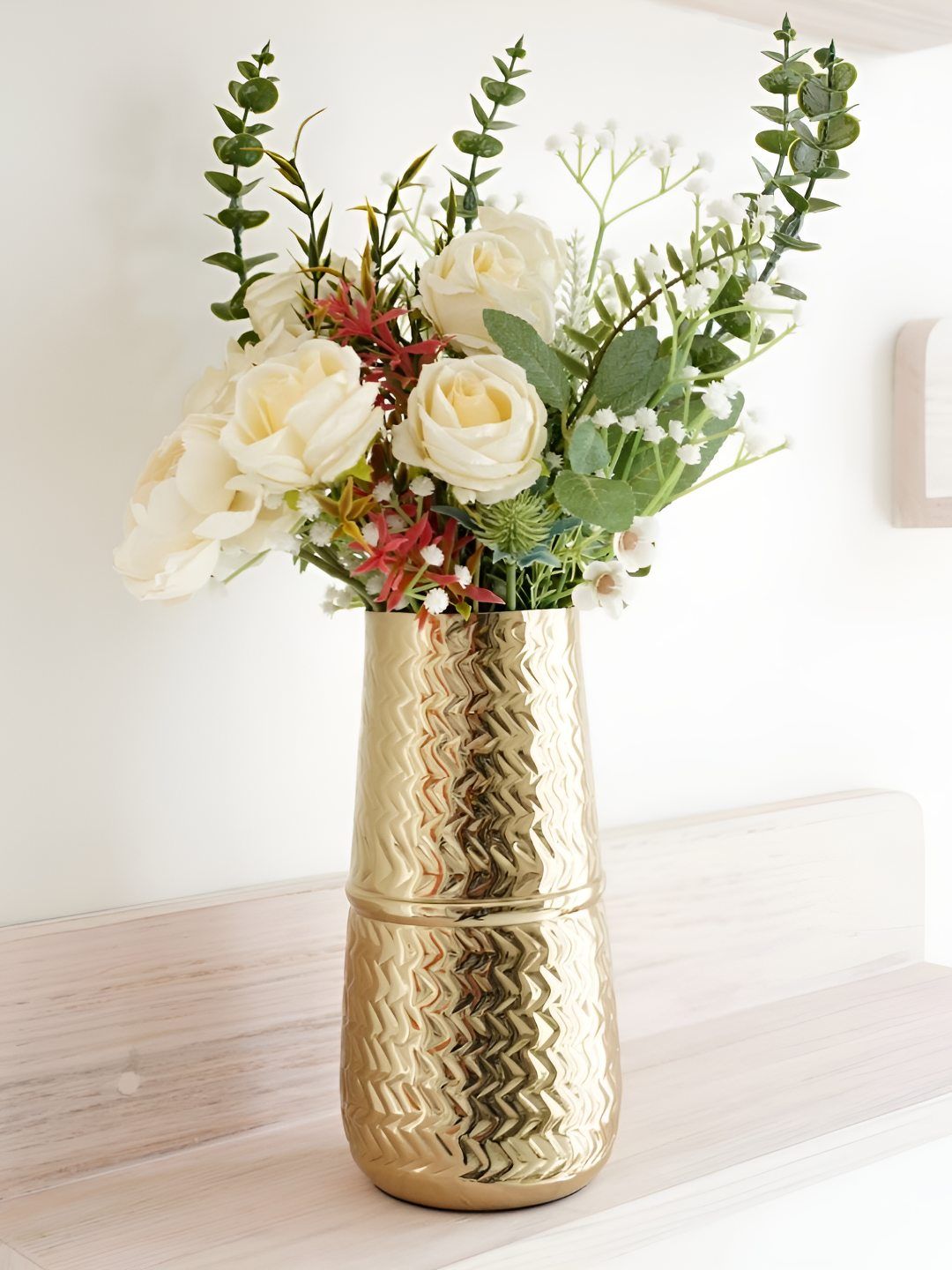 BEHOMA Beige Arrow Engrave Flower Vase-picture-13