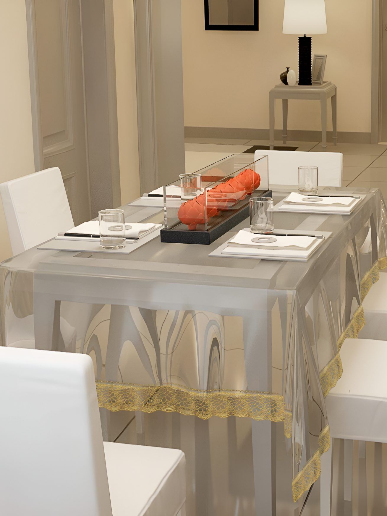 CASA-NEST Transparent 8-Seater Table Cover