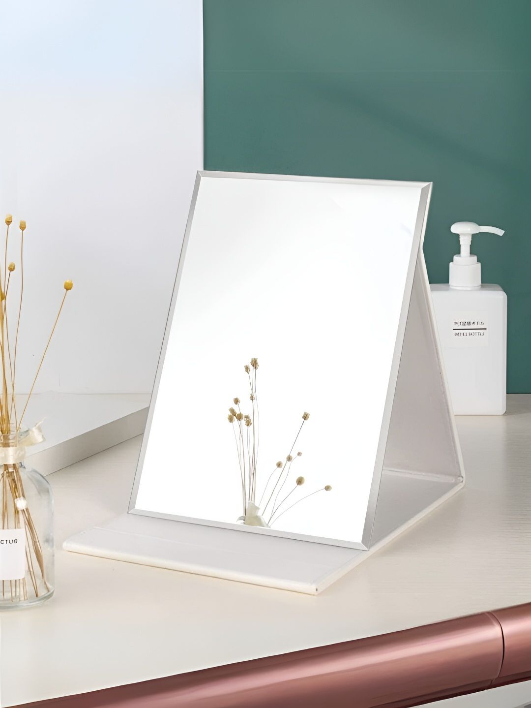 YELONA White Foldable Table Top Makeup Mirror