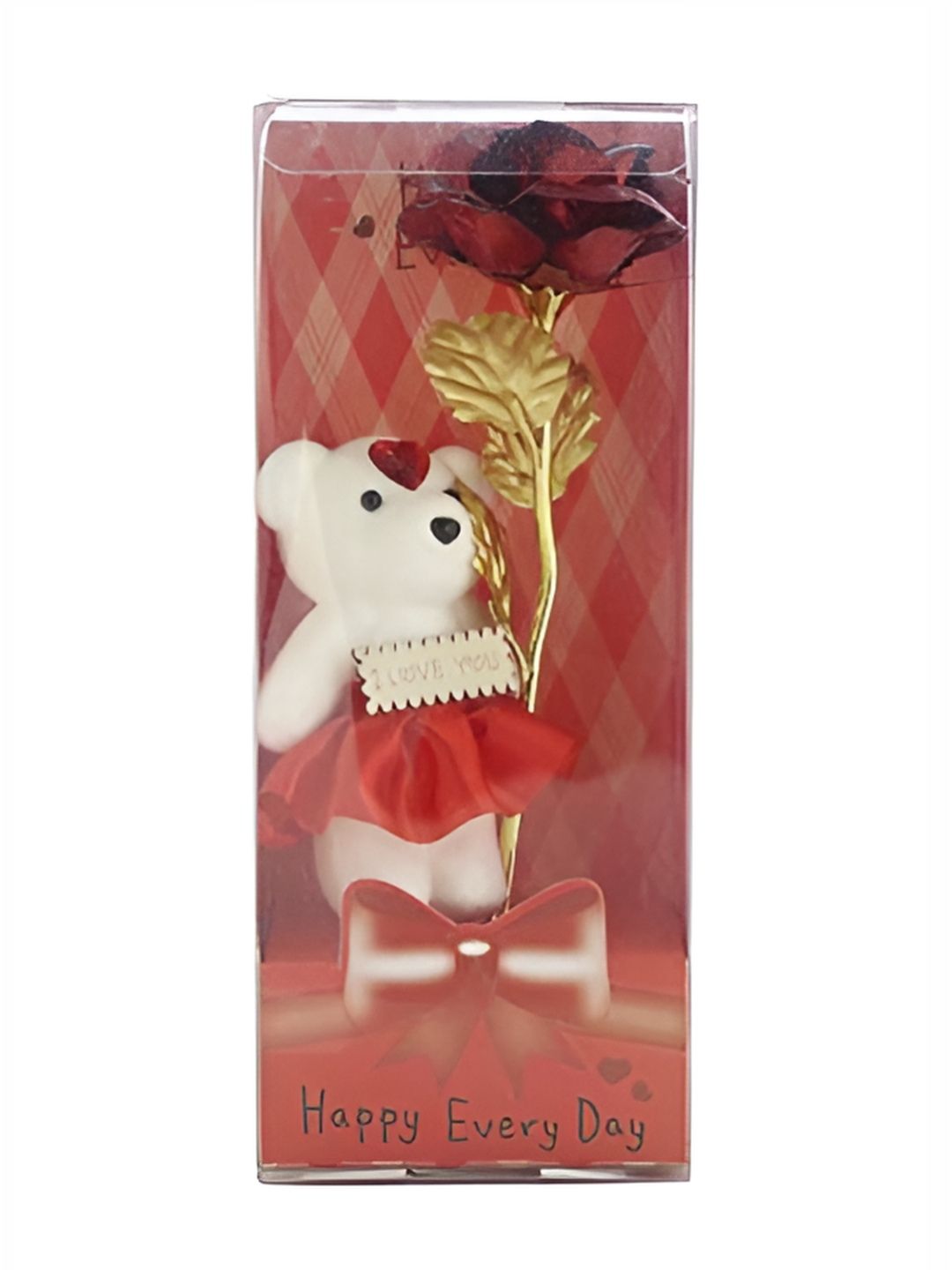 INTERNATIONAL GIFT Red Rose Flower With Teddy Home Gift Set-image-22