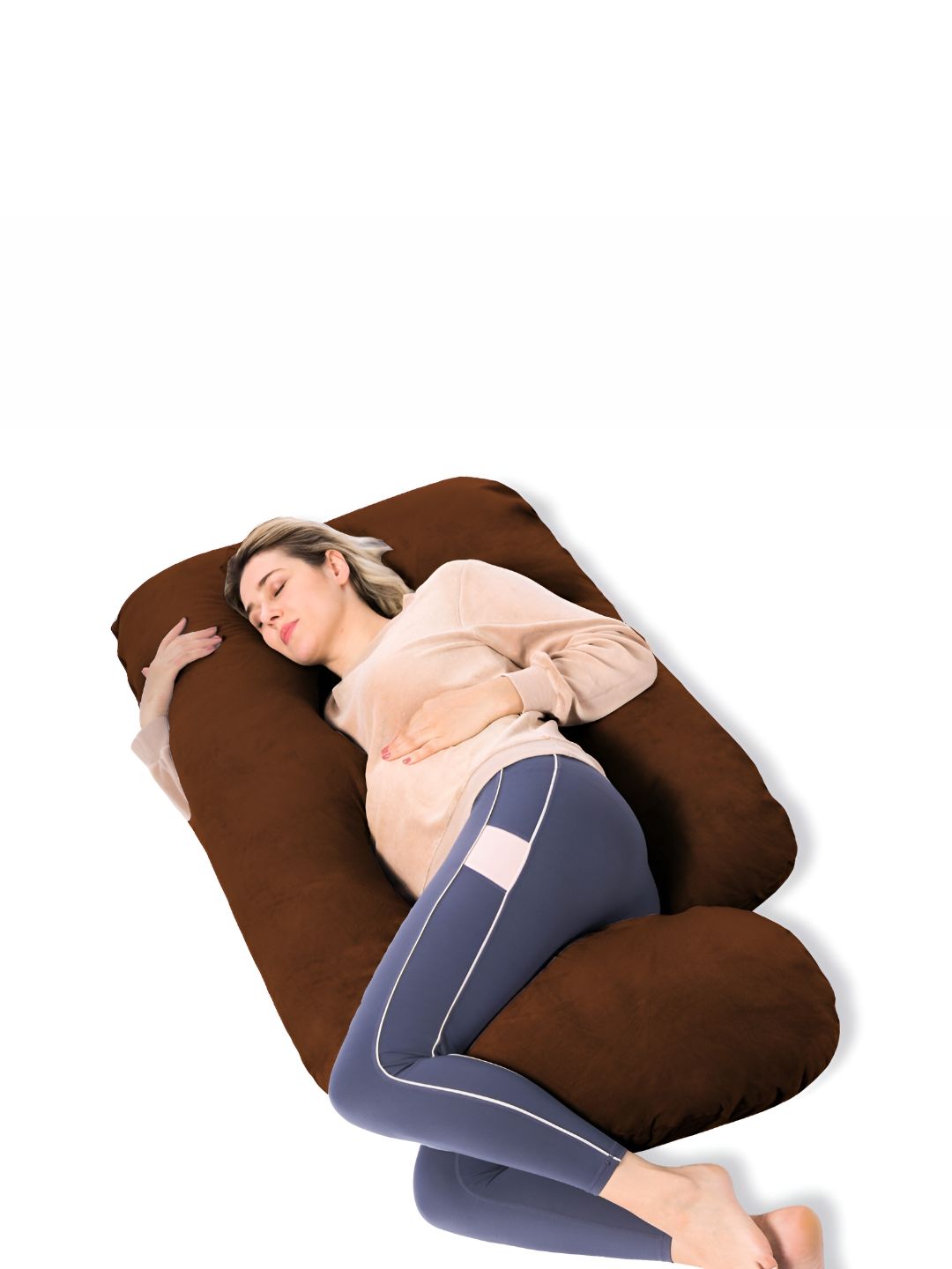 DADDY COOL Brown Fibre Filled Faux Velvet Ultra Soft Maternity Pillow-picture-31
