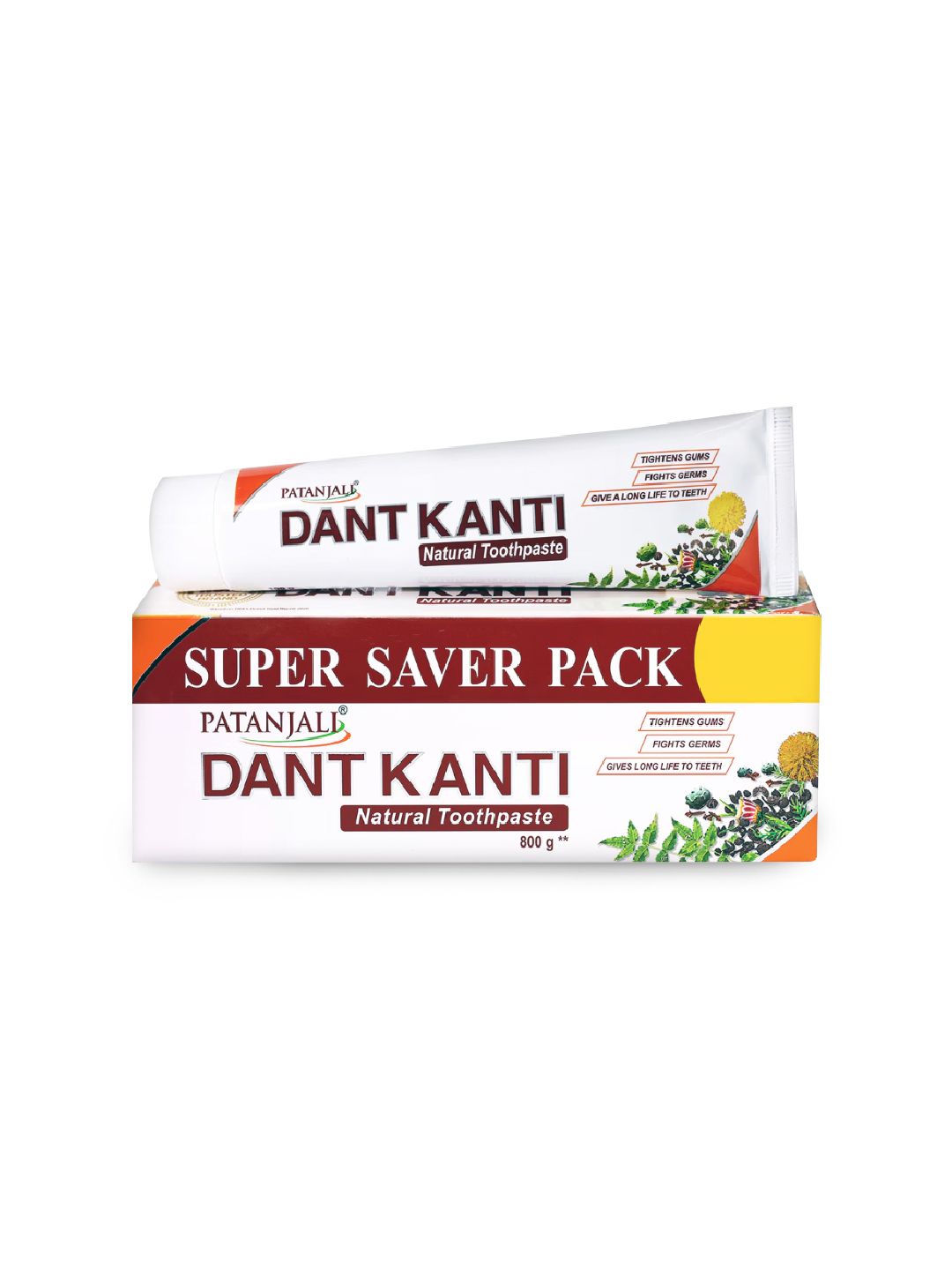 Patanjali Set of 4 Dant Kanti Natural Toothpaste for Strong Teeth & Gums - 200 g Each