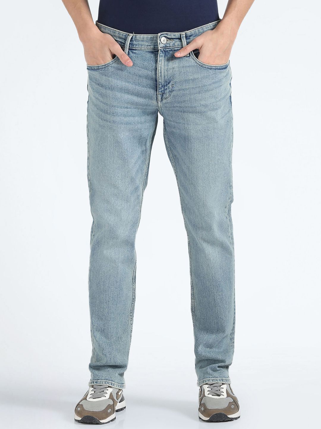 Flying Machine Men Mid-Rise Heavy Fade Jeans