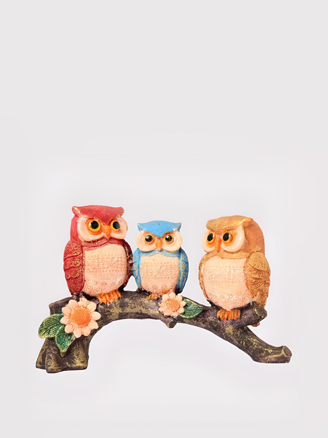 Vikarafty Beige & Blue Owl Family Figurine Showpiece-picture-34
